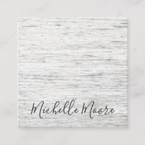 Light gray rustic drift wood grain square business cards