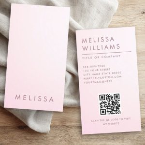 Modern pink minimalist professional vertical business card