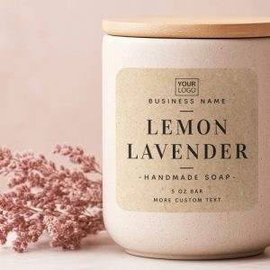 Elegant Kraft paper look square product labels