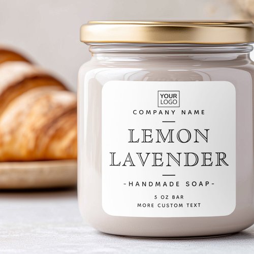 White elegant custom logo square product labels