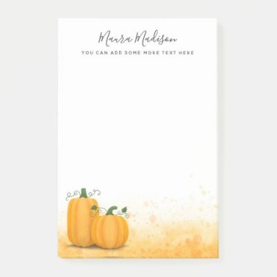 Autumn harvest fall pumpkins Thanksgiving Post-it sticky notes