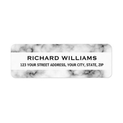 Classy return address labels with white marble borders