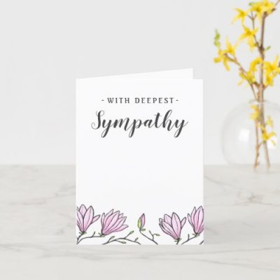Sympathy cards with pink magnolia flowers