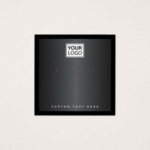 Elegant earring display card with dark gray gradient and black border