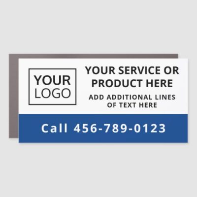 Custom logo business service blue and white vehicle advertising magnet