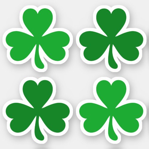 Green three leaf clover shamrock St Patrick's day stickers
