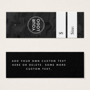 Dark marbled black price tag
