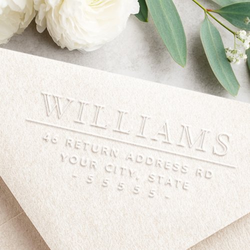 Elegant family name and return address embosser