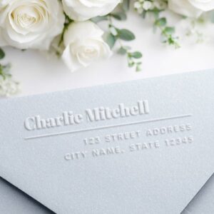 Modern minimal return address embosser