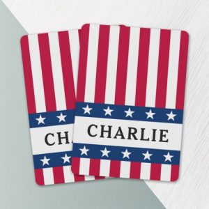 Custom American-themed playing cards with your name