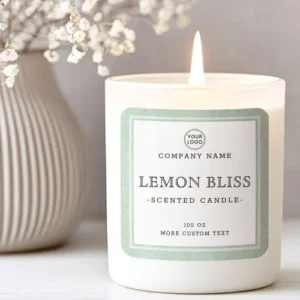 Light green texture border square product label