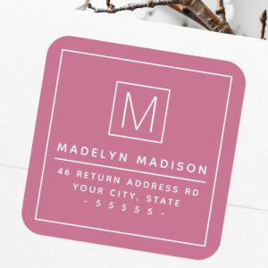400 Personalized Pink Rose Return Address Labels - Maestro - 1/2x1 3/4 Stickers