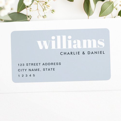 Modern minimal light dusty blue return address label