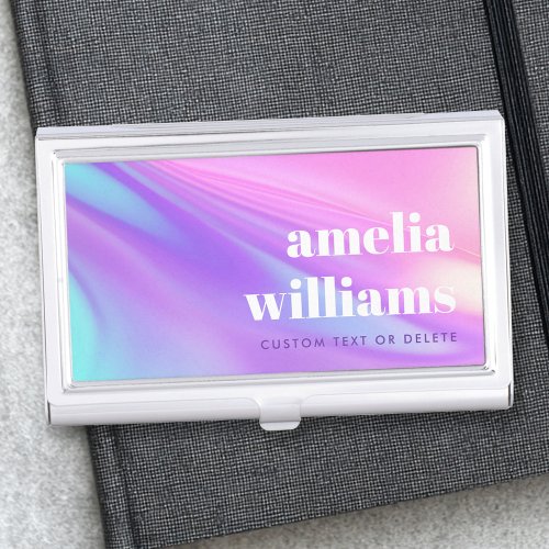 Trendy pink purple pastel gradient business card case