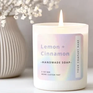 Soft pastel rainbow modern trendy product label
