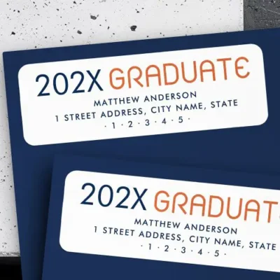 Graduation Musicaddress Labels Class of 202X Graduation Labels | Custom Return Address Stickers